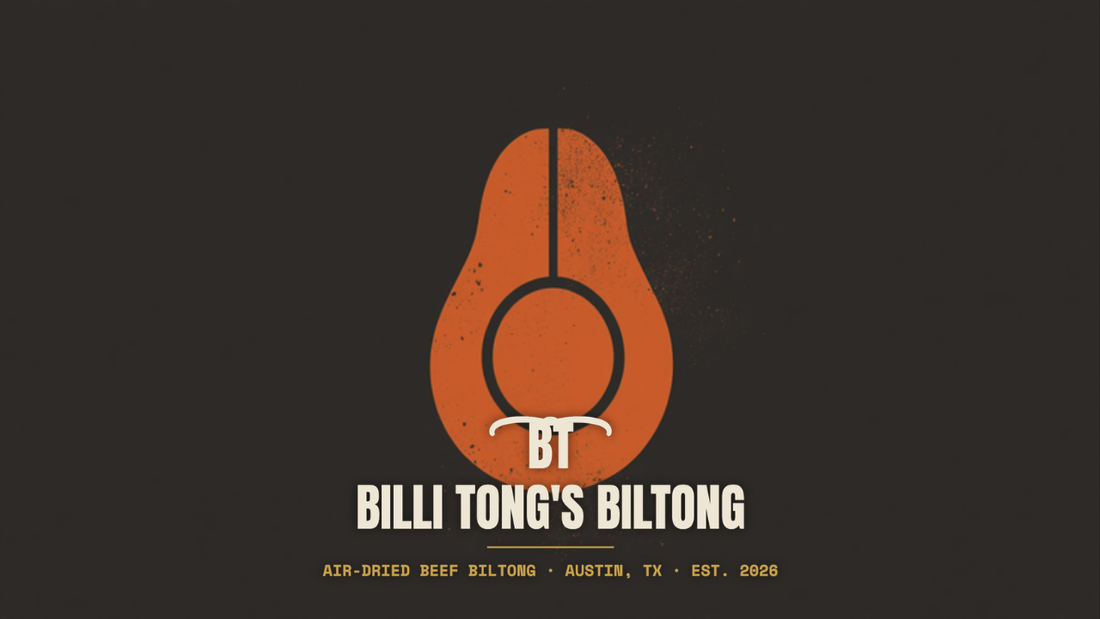Banksy-style avocado stencil with the Billi Tong's Biltong logo - is biltong keto