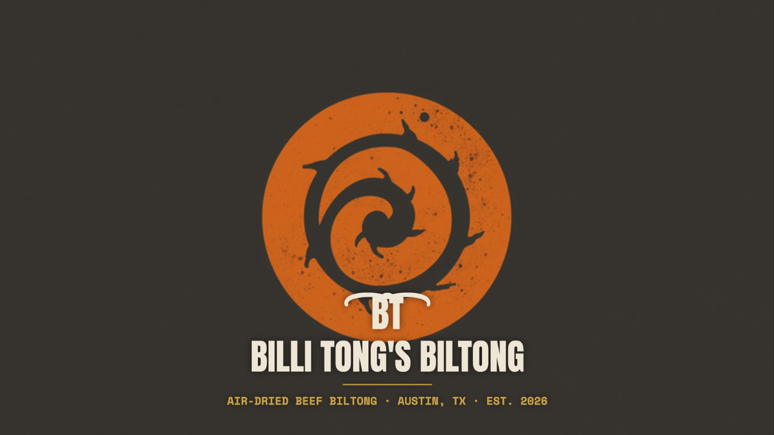 Banksy-style coiled droewors sausage stencil with the Billi Tong's Biltong logo - what is droewors
