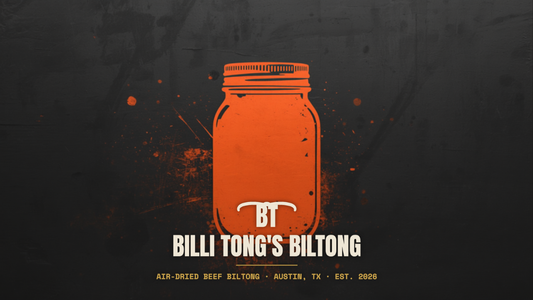 Banksy-style mason storage jar stencil with the Billi Tong's Biltong logo - how to store biltong