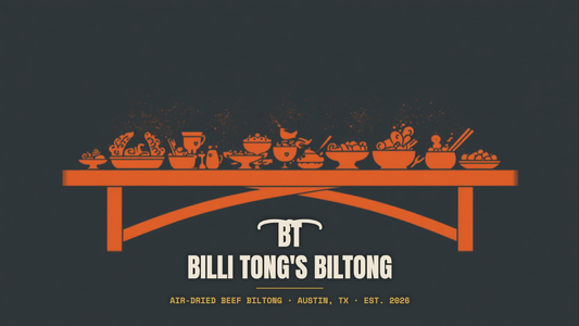 Banksy-style grazing table stencil with the Billi Tong's Biltong logo - biltong grazing table