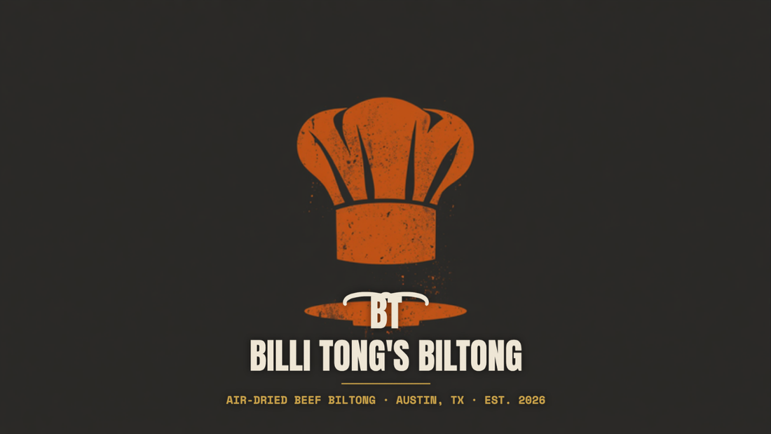 Banksy-style chef's hat stencil with the Billi Tong's Biltong logo - wholesale biltong for Austin caterers