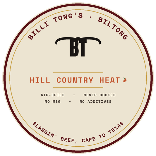 Billi Tong's Biltong — Hill Country Heat seal